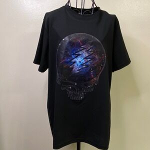Grateful Dead Space Your Face Skull‎ T-Shirt Black Rock Band Graphic Tee
